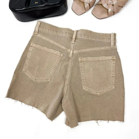 GAP Womens Size 27 4" High Rise  Denim Shorts with Washwell Khaki Brown NWT - Picture 6 of 8